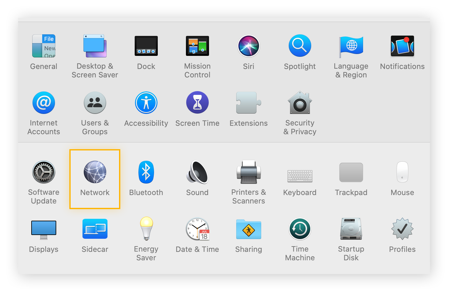 De netwerkinstellingen openen in macOS