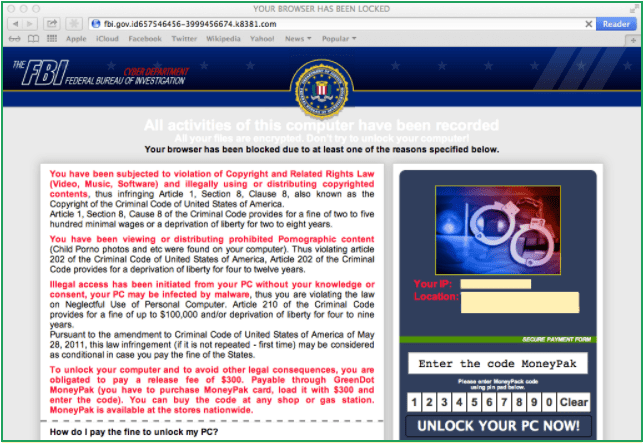 Screenshot of the FBI Ransomware webpage. Screenshot of the FBI Ransomware webpage.